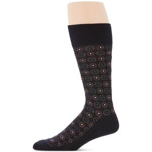 Perry Ellis Portfolio Medallion Crew Casual Dress Socks Mens Sharkskin Retro NWT
